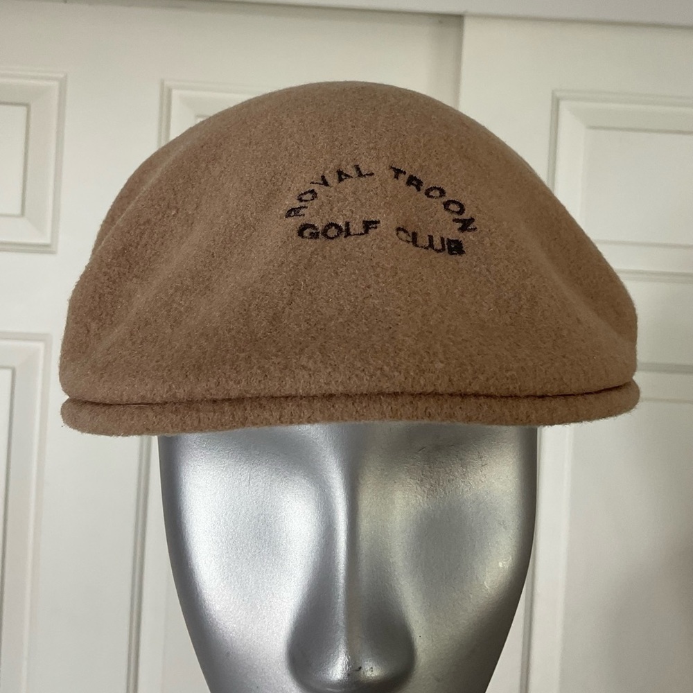 Kangol Flat Cap Hat 100% Virgin Wool Made in England Vintage Size S Royal Troon